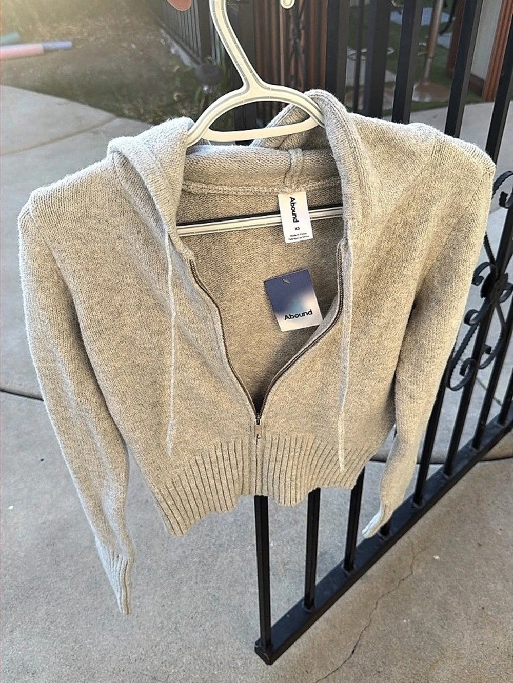 Gray knit sweater